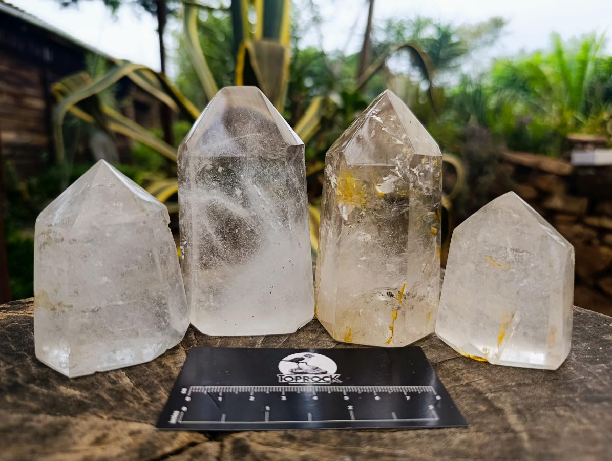 Polished Mixed Quartz Display Crystals x 4 From Madagascar - Toprock Gemstones and Minerals 