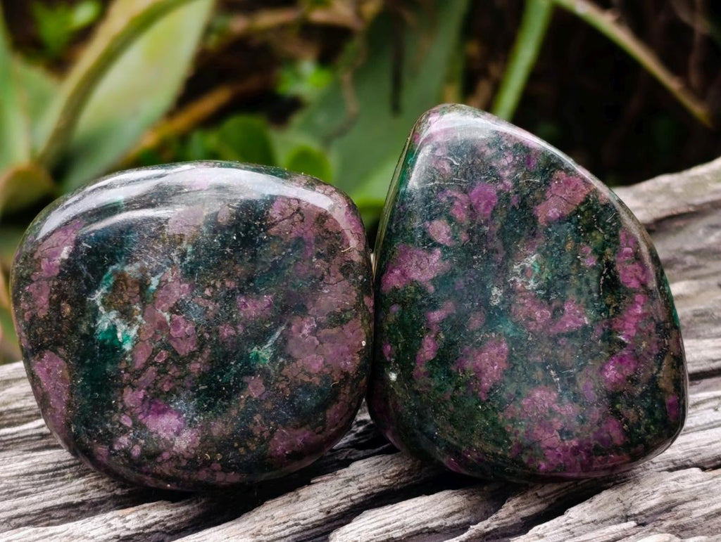 Polished Ruby Corundum In Chrome Verdite Standing Free Forms x 6 From Mutoko, Zimbabwe - Toprock Gemstones and Minerals 