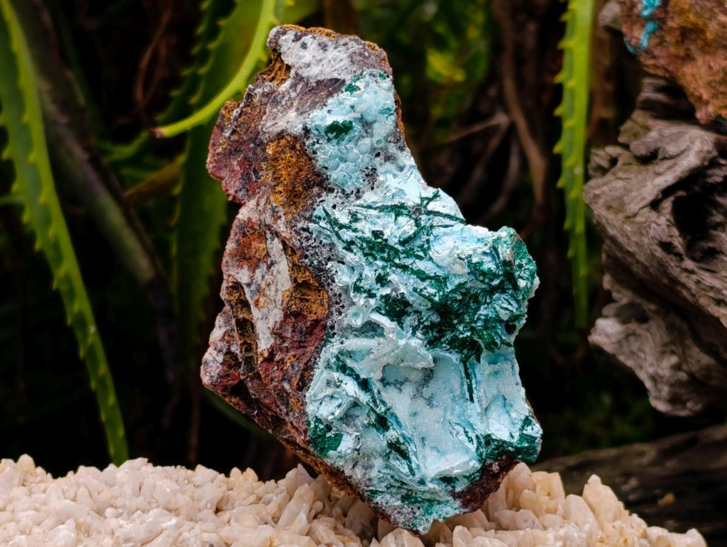 Natural Drusy Coated Chrysocolla with Malachite Specimens x 3 From Lupoto Mine, Congo - Toprock Gemstones and Minerals 