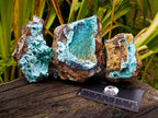 Natural Drusy Coated Chrysocolla with Malachite Specimens x 3 From Lupoto Mine, Congo - Toprock Gemstones and Minerals 