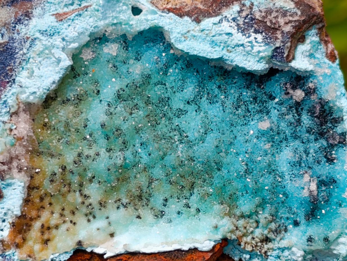 Natural Drusy Coated Chrysocolla with Malachite Specimens x 3 From Lupoto Mine, Congo - Toprock Gemstones and Minerals 