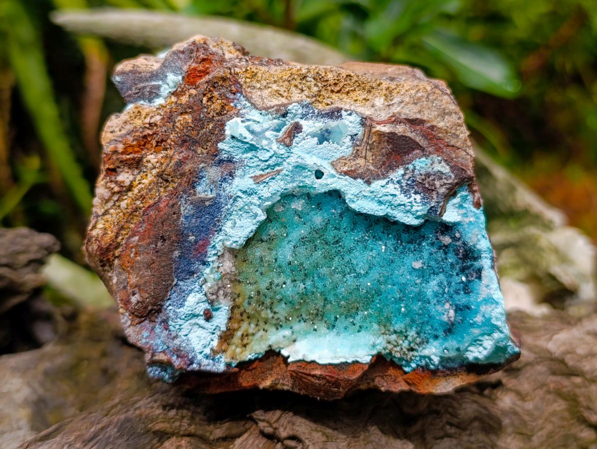 Natural Drusy Coated Chrysocolla with Malachite Specimens x 3 From Lupoto Mine, Congo - Toprock Gemstones and Minerals 