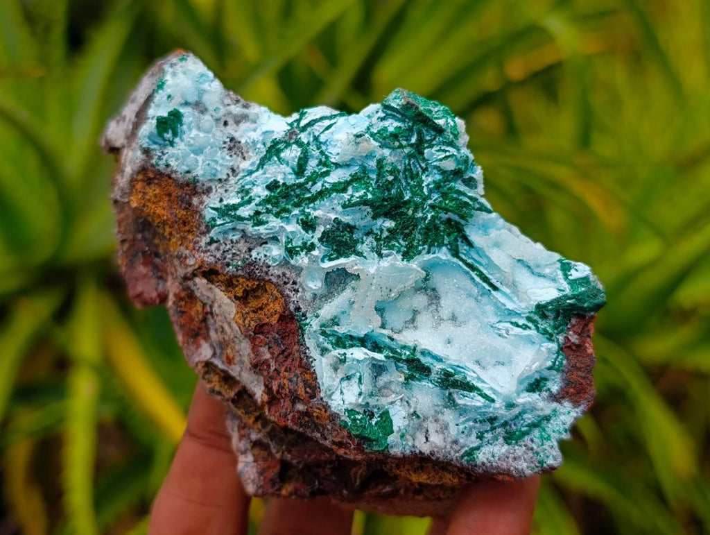 Natural Drusy Coated Chrysocolla with Malachite Specimens x 3 From Lupoto Mine, Congo - Toprock Gemstones and Minerals 