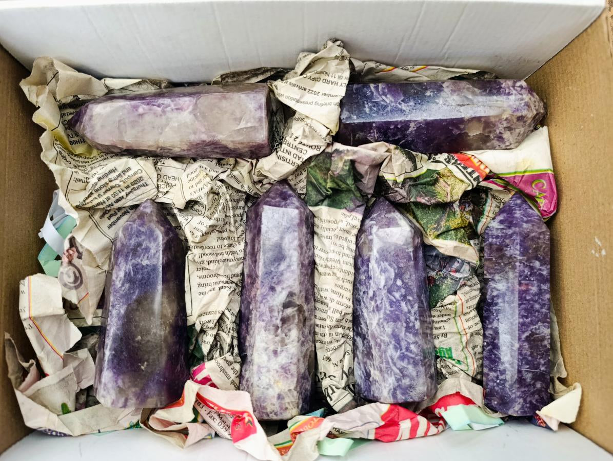 Polished Lepidolite Display Crystals x 6 From Ambatondrazaka, Madagascar - Toprock Gemstones and Minerals 
