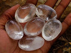 Polished Clear Quartz Crystal Galets Some with Limonite Veils x 40 From Madagascar - Toprock Gemstones and Minerals 