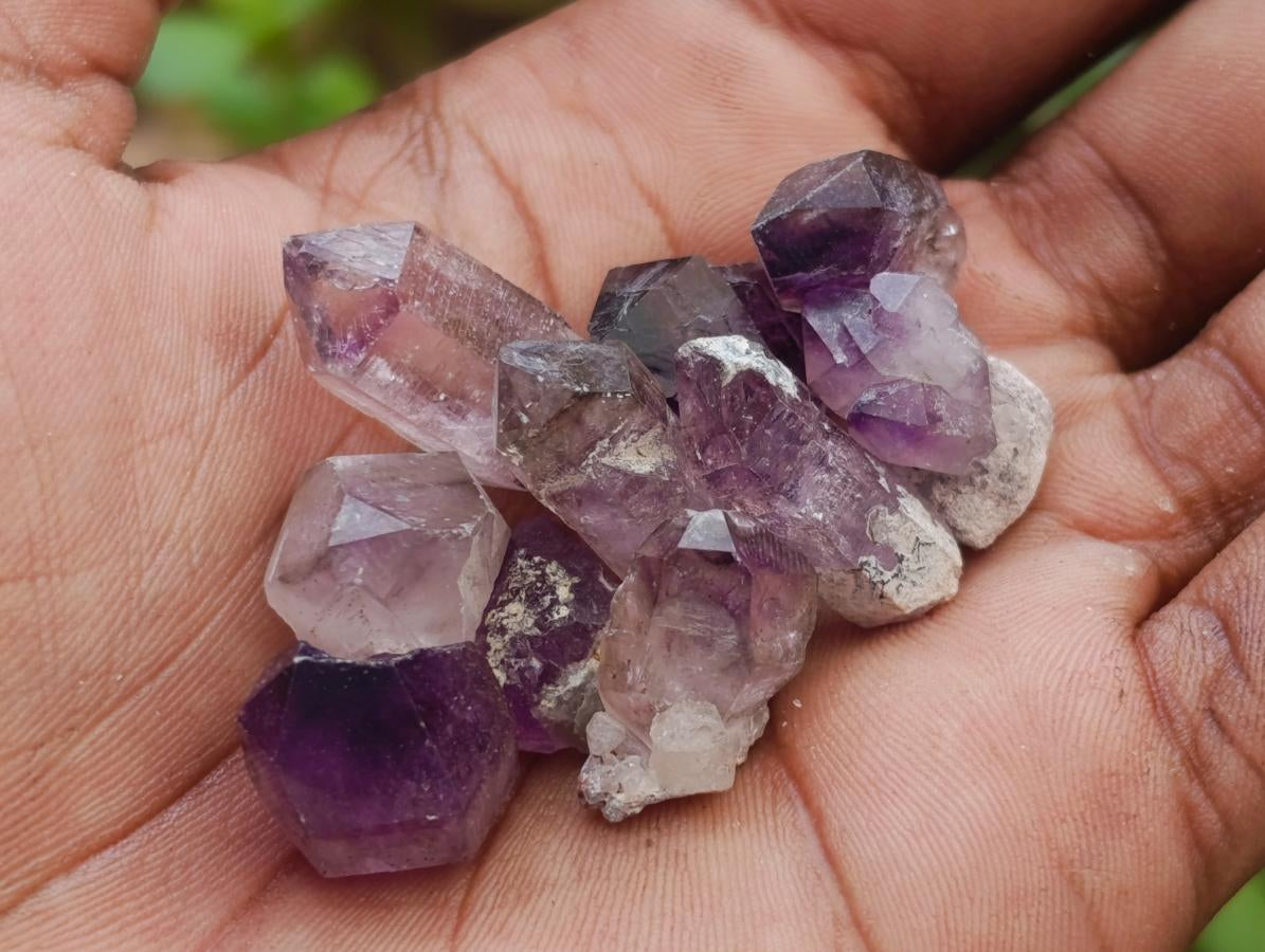 Natural Smokey Window Amethyst Crystals x 1kg Lot From Chiredzi, Zimbabwe - Toprock Gemstones and Minerals 