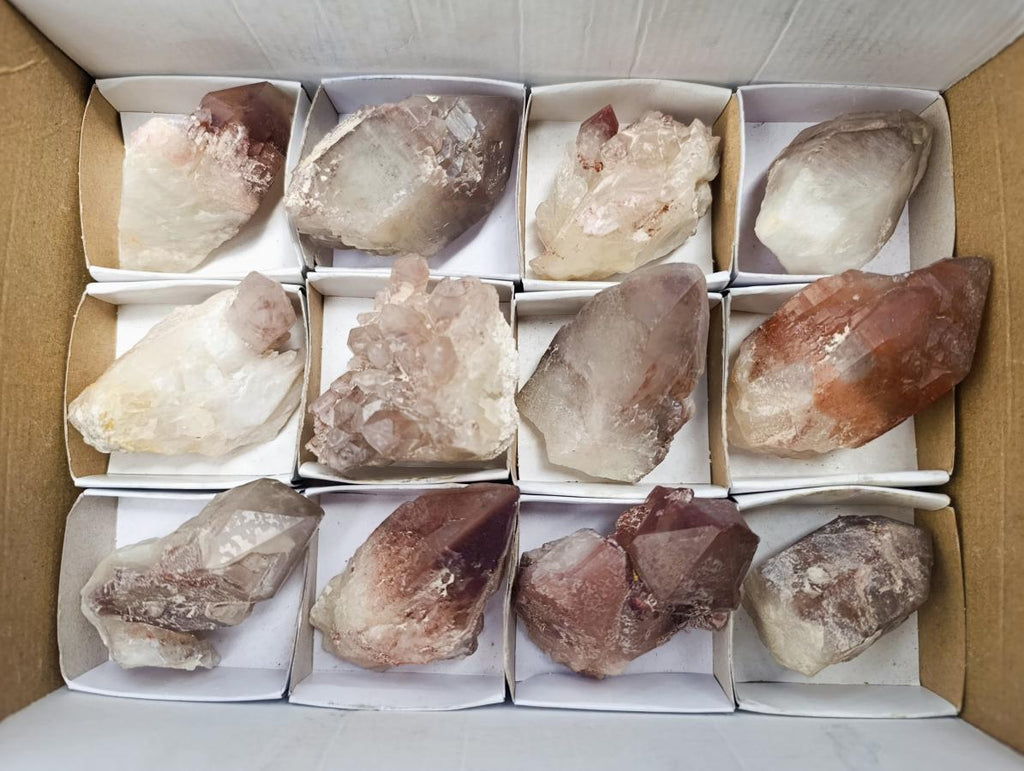 Natural Red Hematoid Quartz Crystals x 12 From Karoi, Zimbabwe - Toprock Gemstones and Minerals 