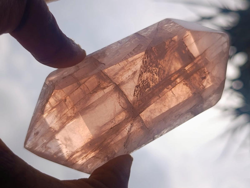Polished Double Terminated Gemmy Rose Quartz Crystals x 12 From Madagascar - Toprock Gemstones and Minerals 