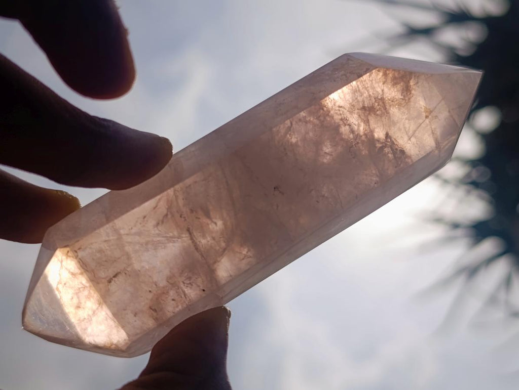 Polished Double Terminated Gemmy Rose Quartz Crystals x 12 From Madagascar - Toprock Gemstones and Minerals 