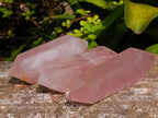 Polished Double Terminated Gemmy Rose Quartz Crystals x 12 From Madagascar - Toprock Gemstones and Minerals 