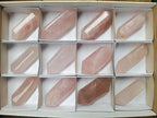 Polished Double Terminated Gemmy Rose Quartz Crystals x 12 From Madagascar - Toprock Gemstones and Minerals 