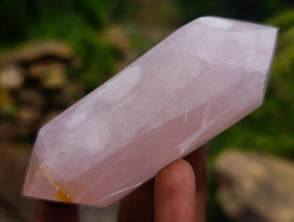 Polished Double Terminated Gemmy Rose Quartz Crystals x 12 From Madagascar - Toprock Gemstones and Minerals 