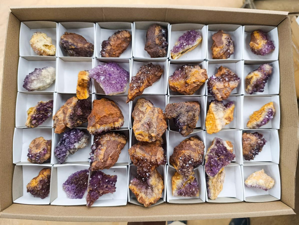 Natural Dark Purple Amethyst Quartz Crystal Plates x 35 From Boekenhouthoek, South Africa - Toprock Gemstones and Minerals 