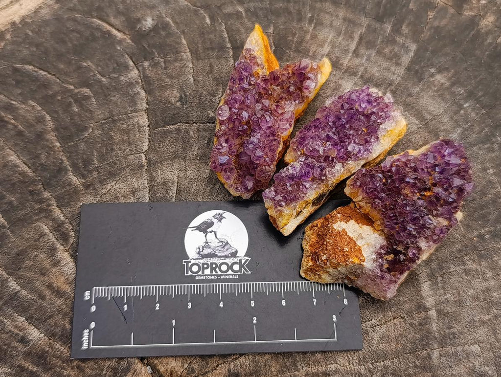 Natural Dark Purple Amethyst Quartz Crystal Plates x 35 From Boekenhouthoek, South Africa - Toprock Gemstones and Minerals 