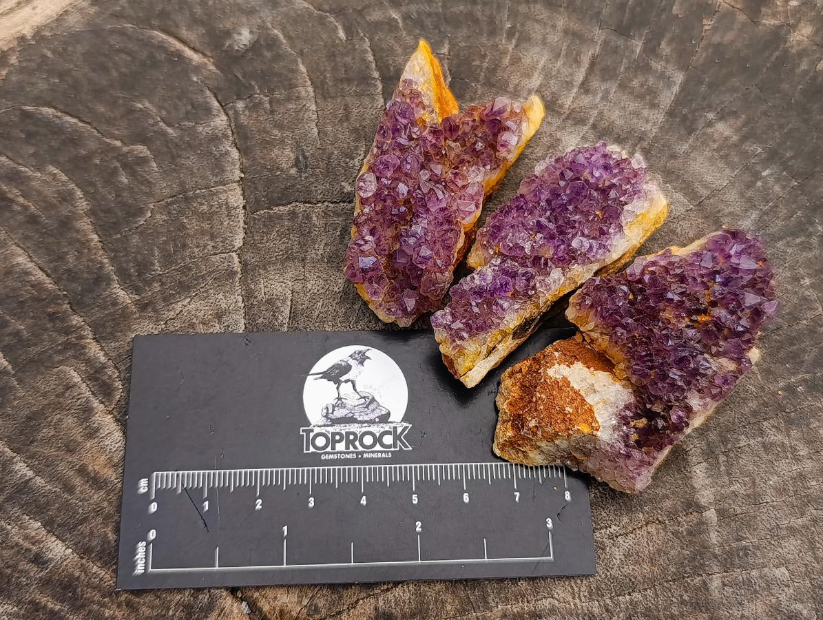 Natural Dark Purple Amethyst Quartz Crystal Plates x 35 From Boekenhouthoek, South Africa - Toprock Gemstones and Minerals 