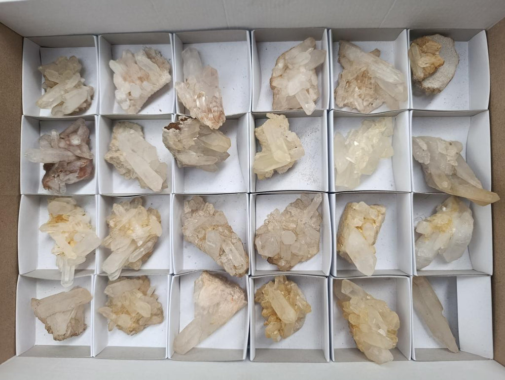 Natural Mixed Quartz Crystal Clusters x 24 From Madagascar - Toprock Gemstones and Minerals 
