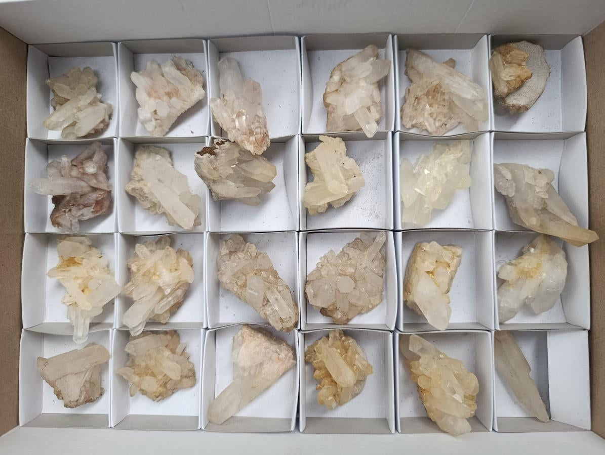 Natural Mixed Quartz Crystal Clusters x 24 From Madagascar - Toprock Gemstones and Minerals 