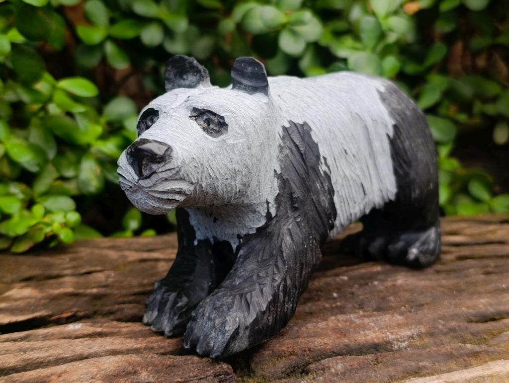 Handmade Large Panda Soapstone Carving x 1 From Zimbabwe - Toprock Gemstones and Minerals 