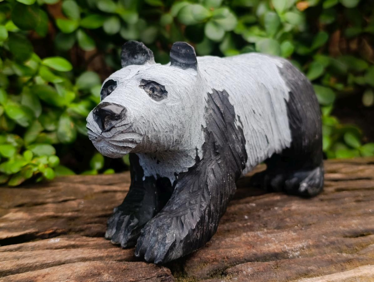 Handmade Large Panda Soapstone Carving x 1 From Zimbabwe - Toprock Gemstones and Minerals 