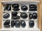 Polished Black Tourmaline Galets x 19 From Madagascar - Toprock Gemstones and Minerals 