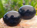 Polished Black Tourmaline Galets x 19 From Madagascar - Toprock Gemstones and Minerals 