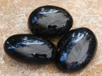 Polished Black Tourmaline Galets x 19 From Madagascar - Toprock Gemstones and Minerals 