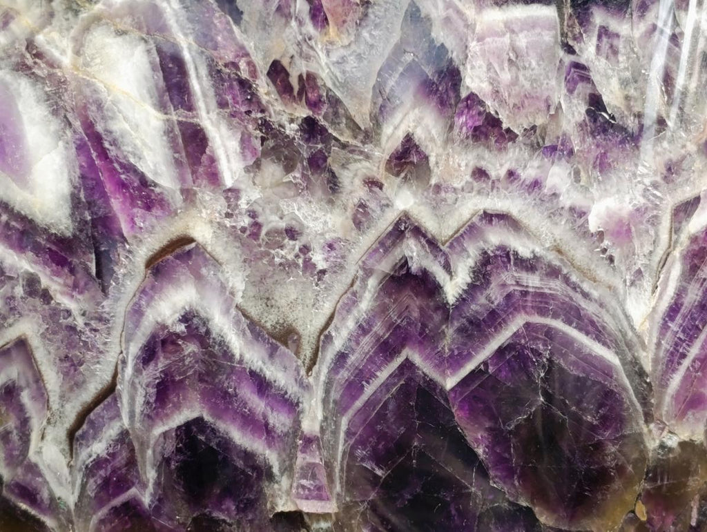 Polished Large Dark Purple Chevron Amethyst Standing Free Form x 1 From Zambia - Toprock Gemstones and Minerals 