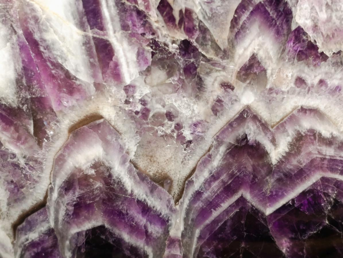 Polished Large Dark Purple Chevron Amethyst Standing Free Form x 1 From Zambia - Toprock Gemstones and Minerals 