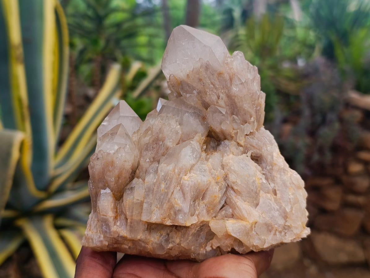 Natural Smokey Phantom Quartz Clusters x 2 From Luena, Congo - Toprock Gemstones and Minerals 