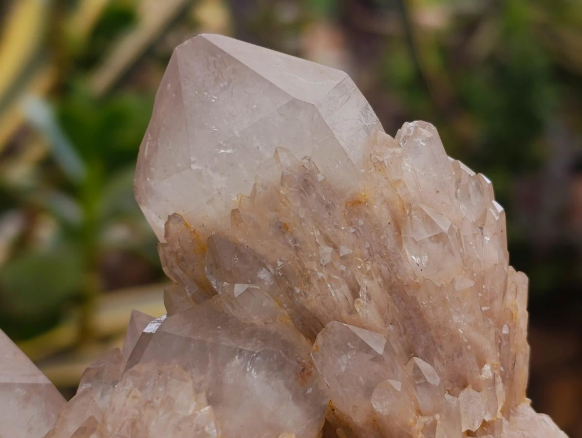 Natural Smokey Phantom Quartz Clusters x 2 From Luena, Congo - Toprock Gemstones and Minerals 