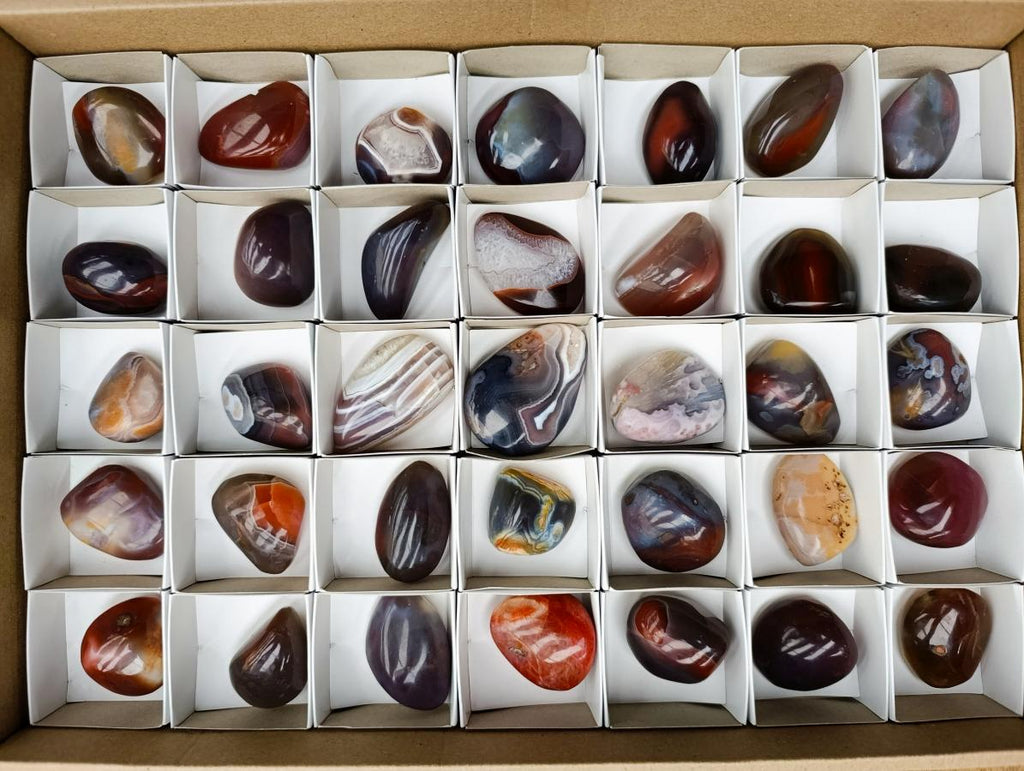 Polished Red Shashe River Agate Galets x 70 From Shashe River, Zimbabwe - Toprock Gemstones and Minerals 