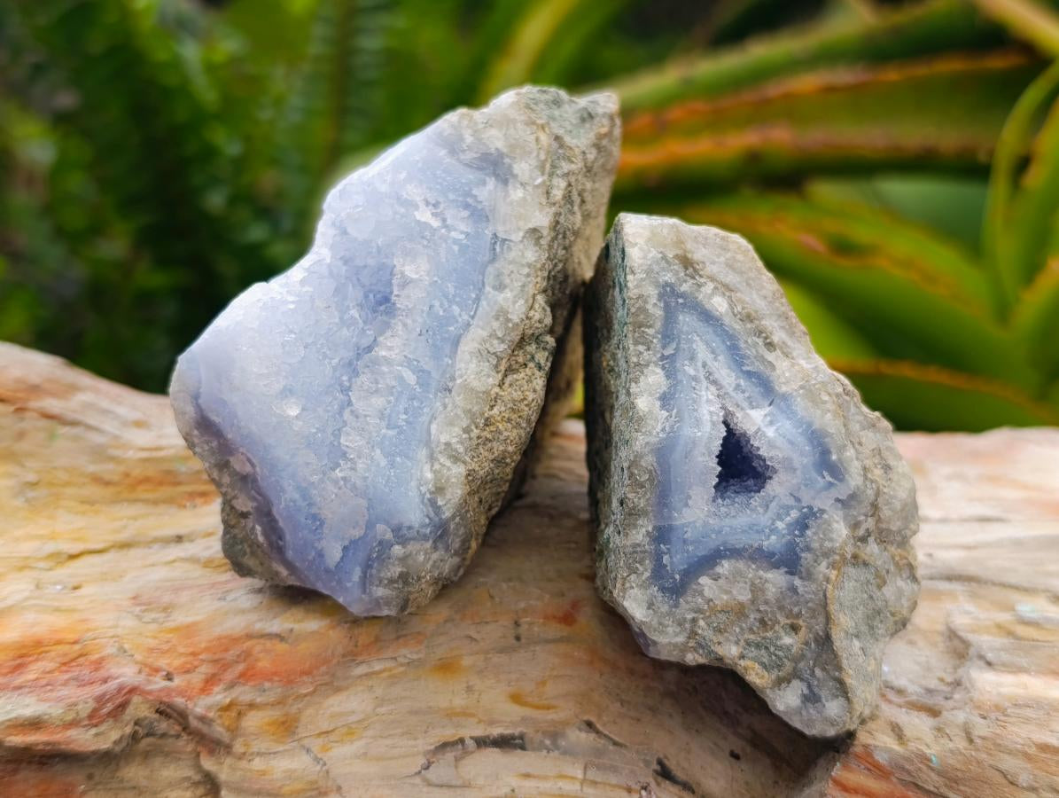 Natural Blue Lace Agate Cluster Specimens x 12 From Nsanje, Malawi - Toprock Gemstones and Minerals 