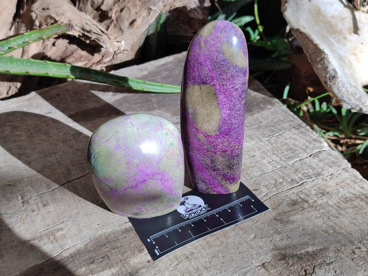 Polished Stichtite Standing Free Forms x 4 From Barberton, South Africa - Toprock Gemstones and Minerals 