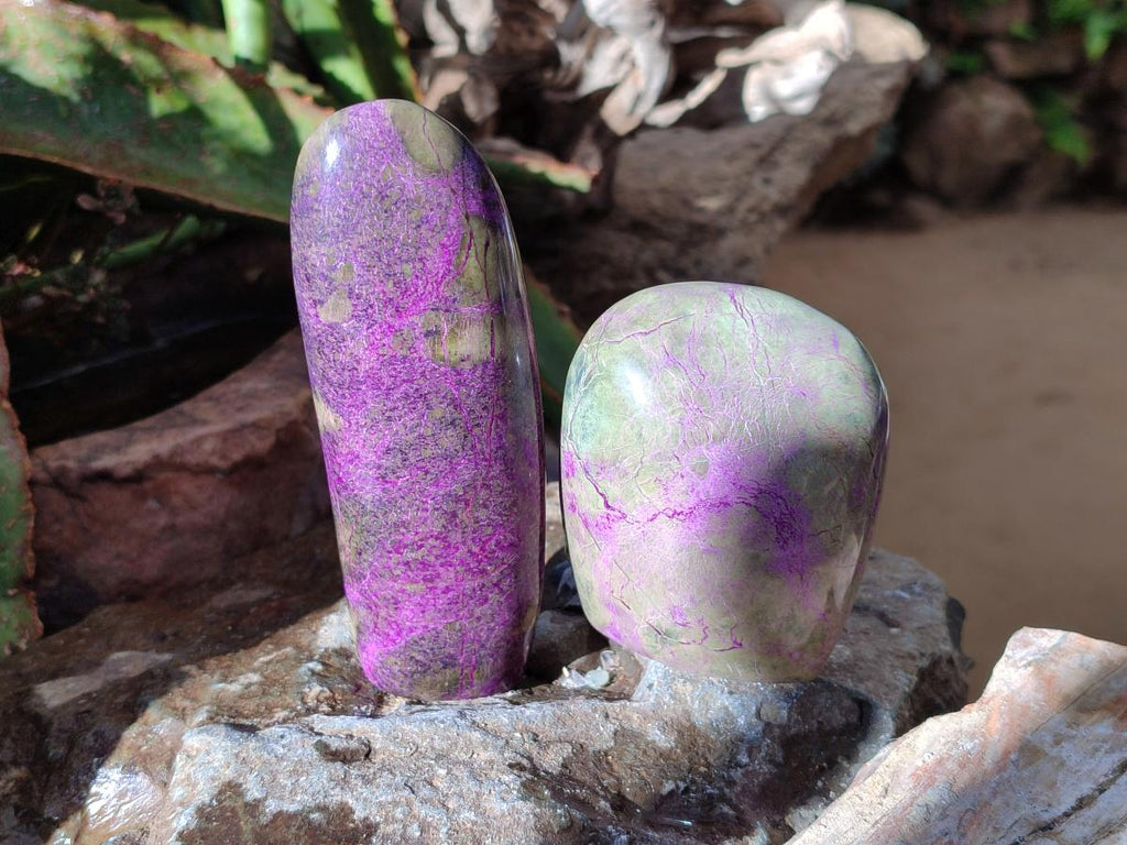 Polished Stichtite Standing Free Forms x 4 From Barberton, South Africa - Toprock Gemstones and Minerals 
