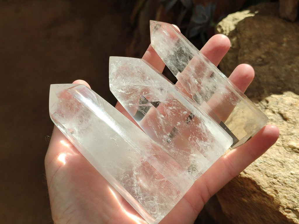 Polished Clear Quartz Display Crystals x 6 From Madagascar - Toprock Gemstones and Minerals 