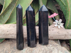 Polished Black Basalt Display Crystals x 5 From Madagascar - Toprock Gemstones and Minerals 