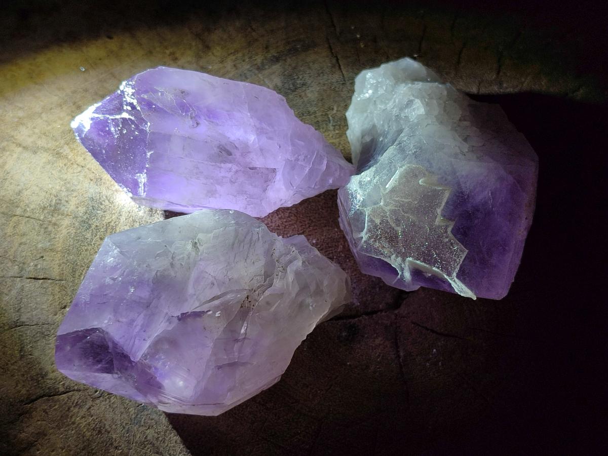 Natural Jacaranda Amethyst Single Crystals x 12 From Mumbwa, Zambia - Toprock Gemstones and Minerals 