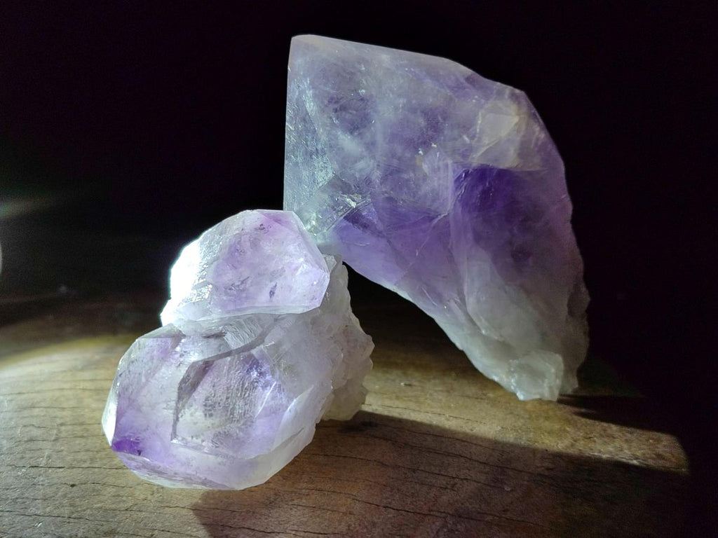 Natural Jacaranda Amethyst Single Crystals x 12 From Mumbwa, Zambia - Toprock Gemstones and Minerals 