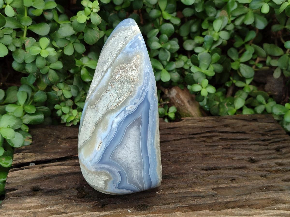 Polished Large Blue Lace Agate Standing Free Form x 1 From Nsanje, Malawi - Toprock Gemstones and Minerals 