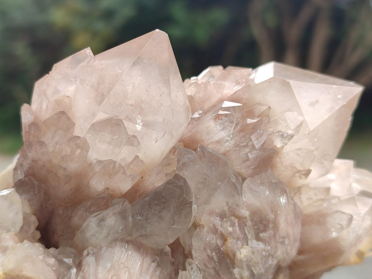 Natural Golden Smokey Phantom Quartz Clusters x 2 From Luena, Congo - Toprock Gemstones and Minerals 