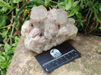 Natural Golden Smokey Phantom Quartz Clusters x 2 From Luena, Congo - Toprock Gemstones and Minerals 