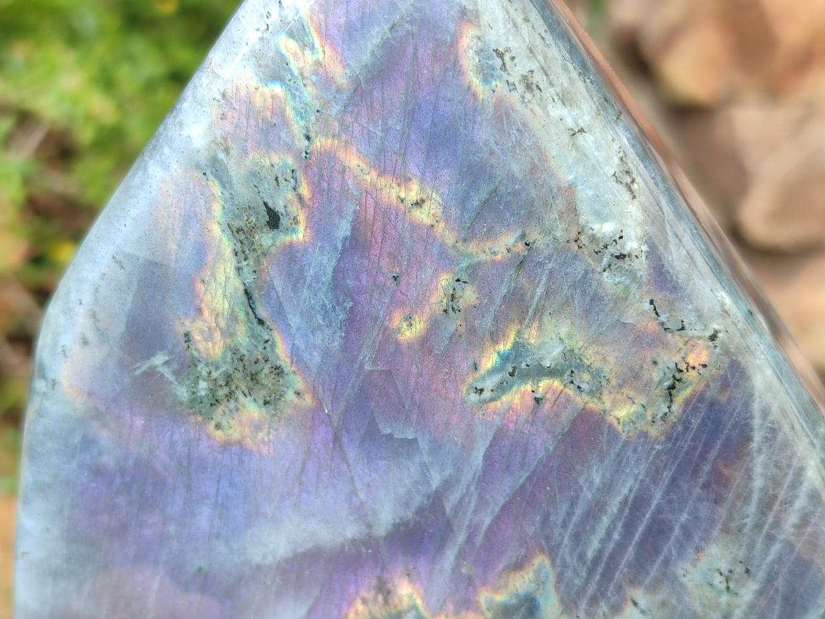 Polished Rare Purple Sunset Flash Labradorite Standing Free Forms x 2 From Madagascar - Toprock Gemstones and Minerals 