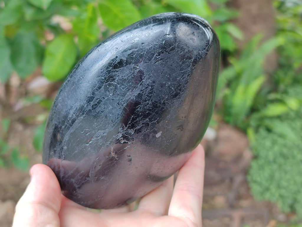 Polished Black Tourmaline Standing Free Forms x 2 From Madagascar - Toprock Gemstones and Minerals 
