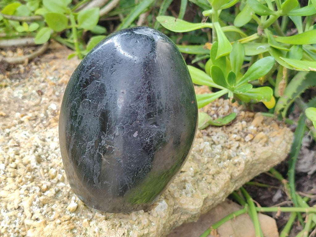 Polished Black Tourmaline Standing Free Forms x 2 From Madagascar - Toprock Gemstones and Minerals 