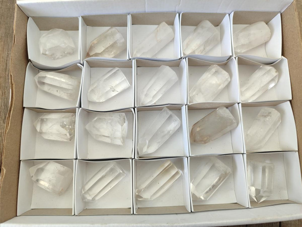 Polished Clear Quartz Crystals x 20 From Madagascar - Toprock Gemstones and Minerals 
