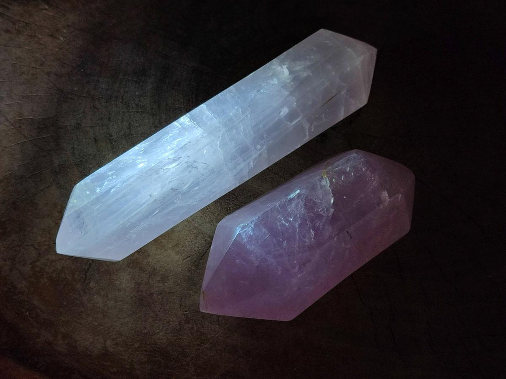 Polished Large Double Terminated Gemmy Rose Quartz Crystals x 6 From Madagascar - Toprock Gemstones and Minerals 