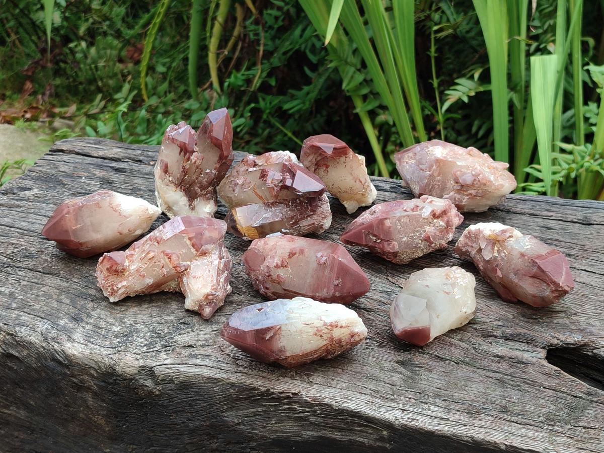 Natural Red Hematoid Quartz Crystals and Clusters x 12 From Karoi, Zimbabwe - Toprock Gemstones and Minerals 