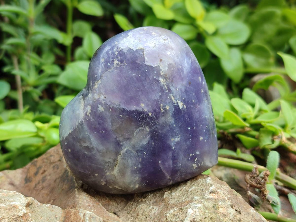 Polished Large Lepidolite and Smokey Quartz Hearts x 12 From Ambatondrazaka, Madagascar - Toprock Gemstones and Minerals 