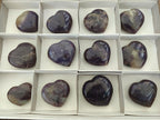 Polished Large Lepidolite and Smokey Quartz Hearts x 12 From Ambatondrazaka, Madagascar - Toprock Gemstones and Minerals 
