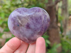 Polished Large Lepidolite and Smokey Quartz Hearts x 12 From Ambatondrazaka, Madagascar - Toprock Gemstones and Minerals 